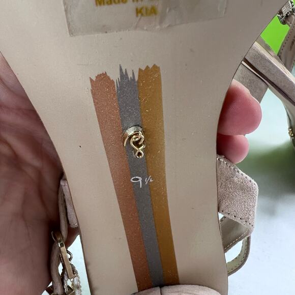 Sam Edelman Kia Block Heel Suede Ankle Strap Cappuccino Women 9.5 Tried On - Picture 11 of 11